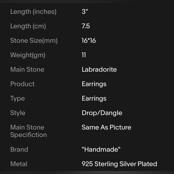 LABRADORITE EARRINGS - Picture 3 of 9